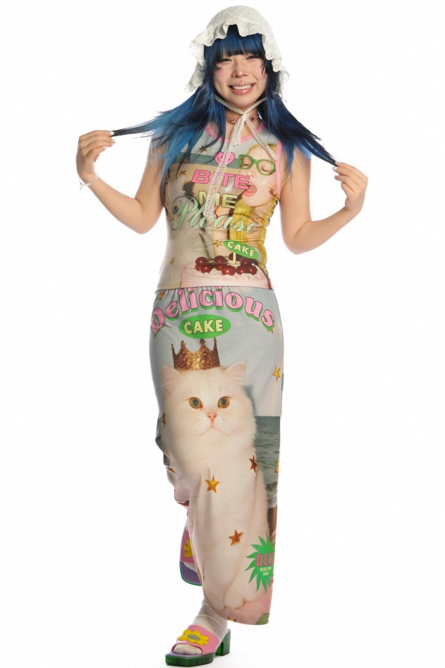 Reversible Print Stretch Casual Maxi Skirt