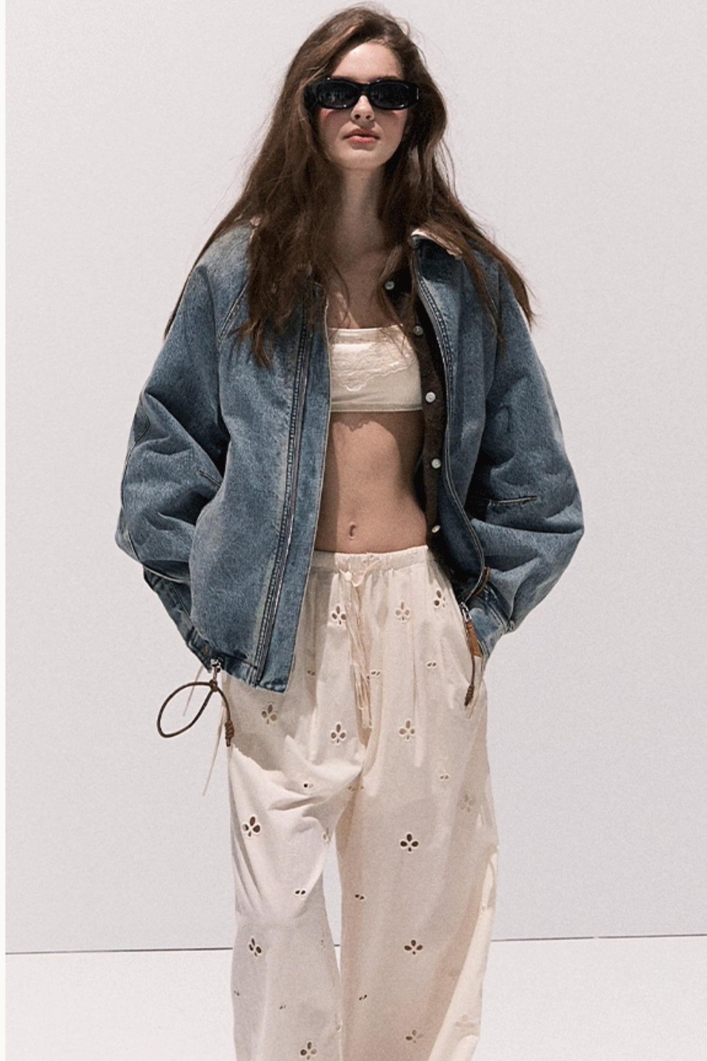 Vintage Crochet Denim Jacket Set-Up