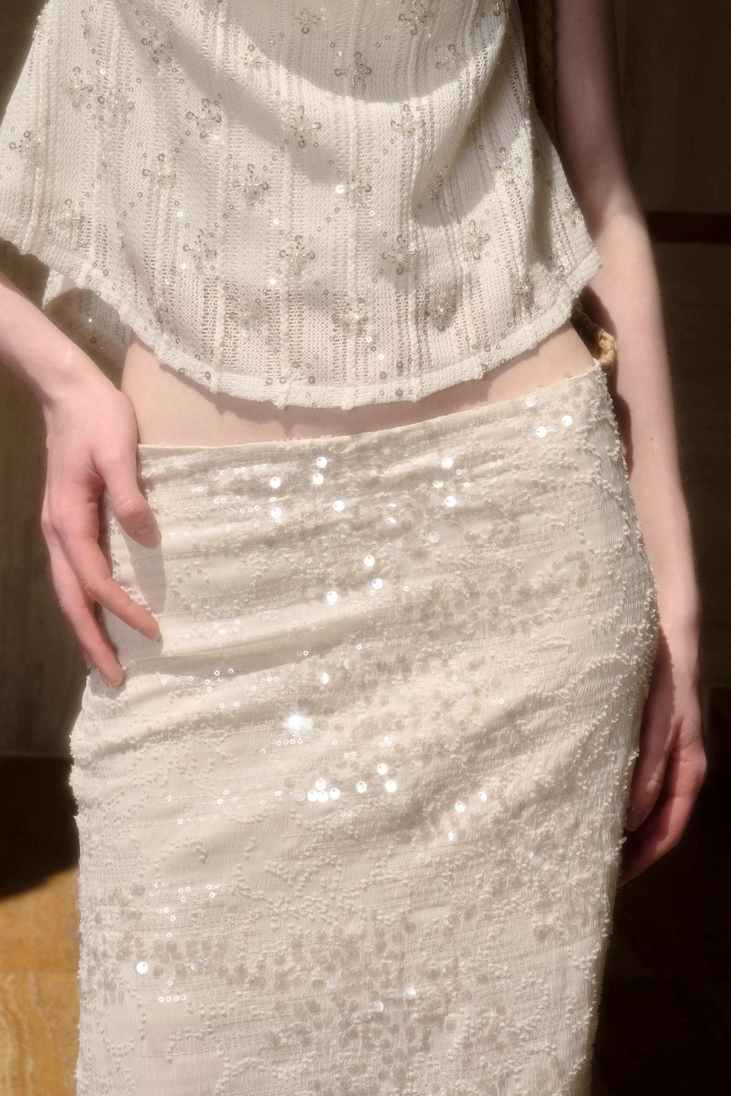 Elegant Starlit Top Skirt Set-Up
