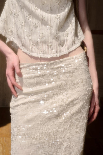 Elegant Starlit Top Skirt Set-Up