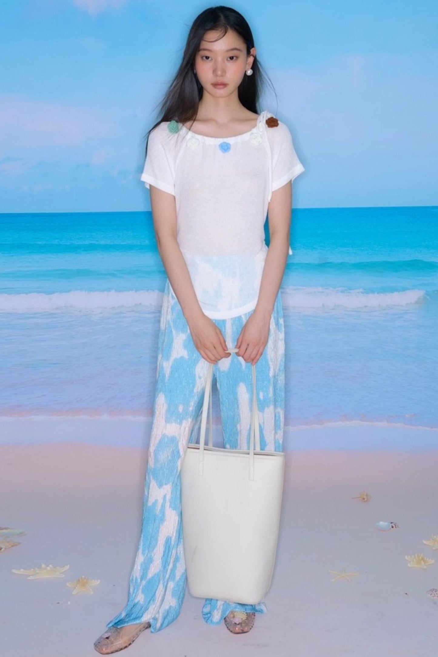 Flower Crochet Knit Top