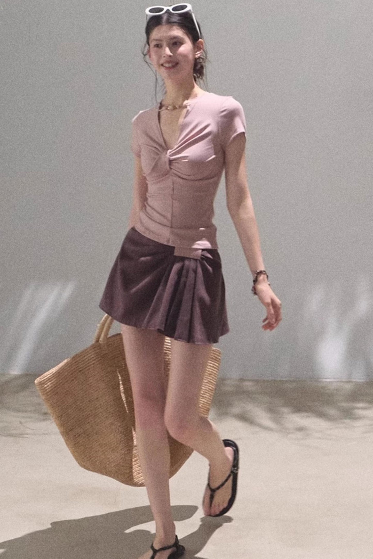 V-Neck Beaded T-Shirt