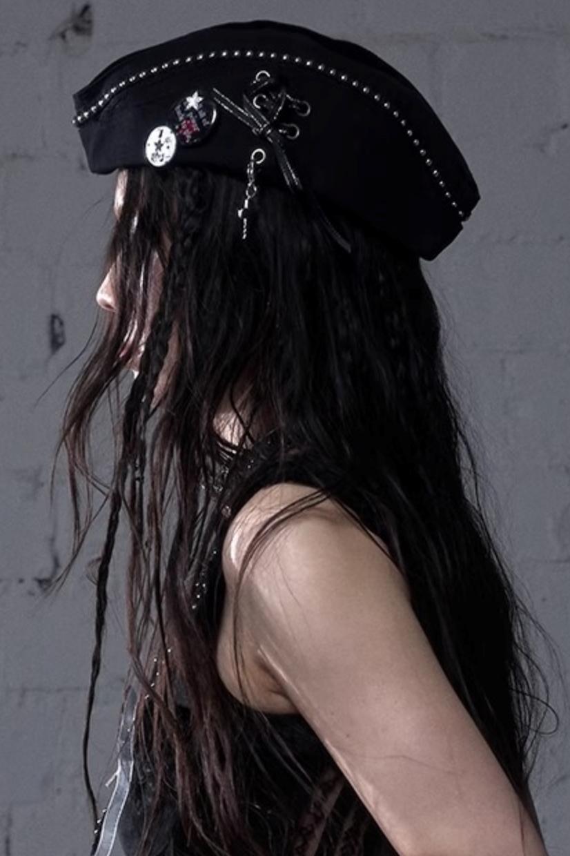 White-Black Sailor Hat