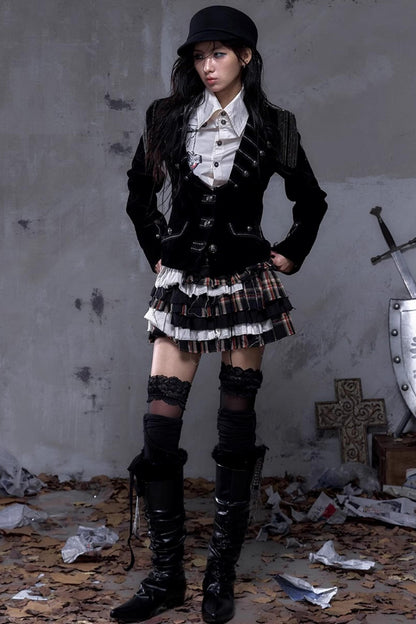 Vintage Rebel Plaid Skirt