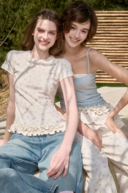 Comfortable Knit Lace Top
