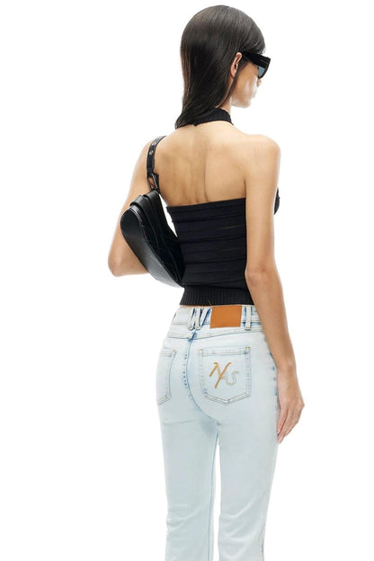Stamp Pattern Organza Camisole Top