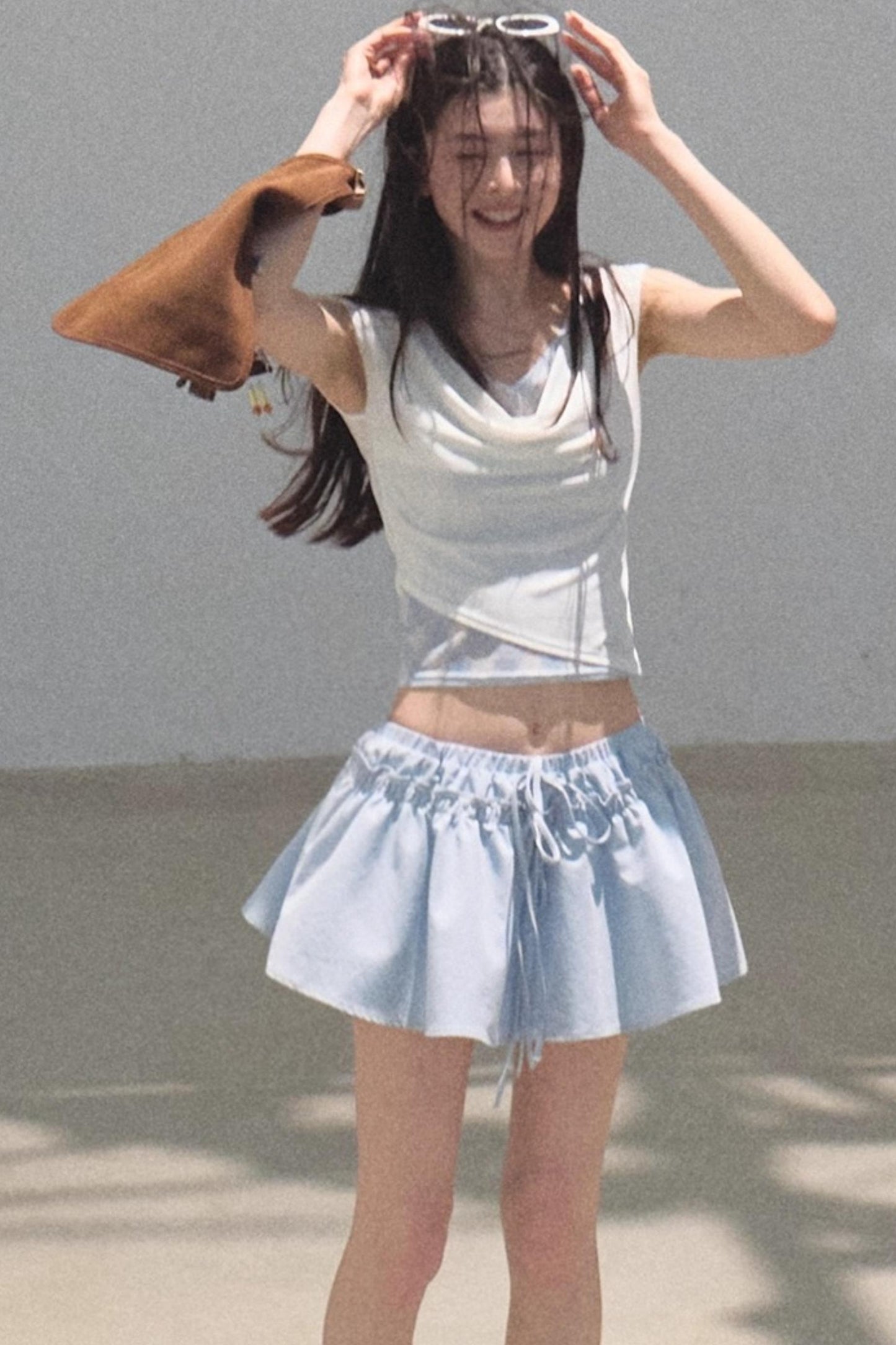 Embroidered Lyocell Puffy A-Line Skirt