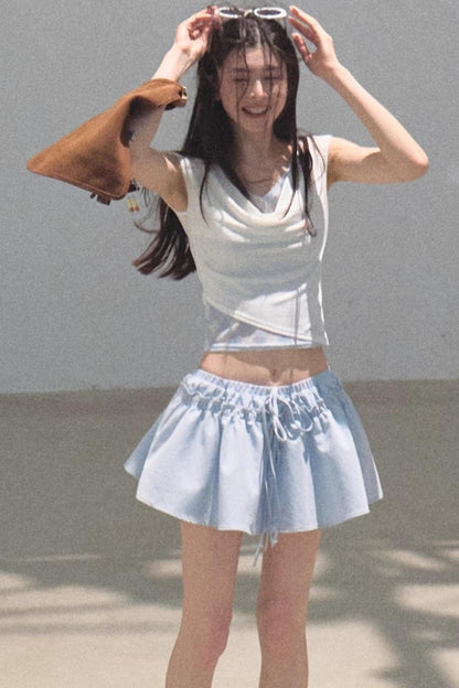 Embroidered Lyocell Puffy A-Line Skirt