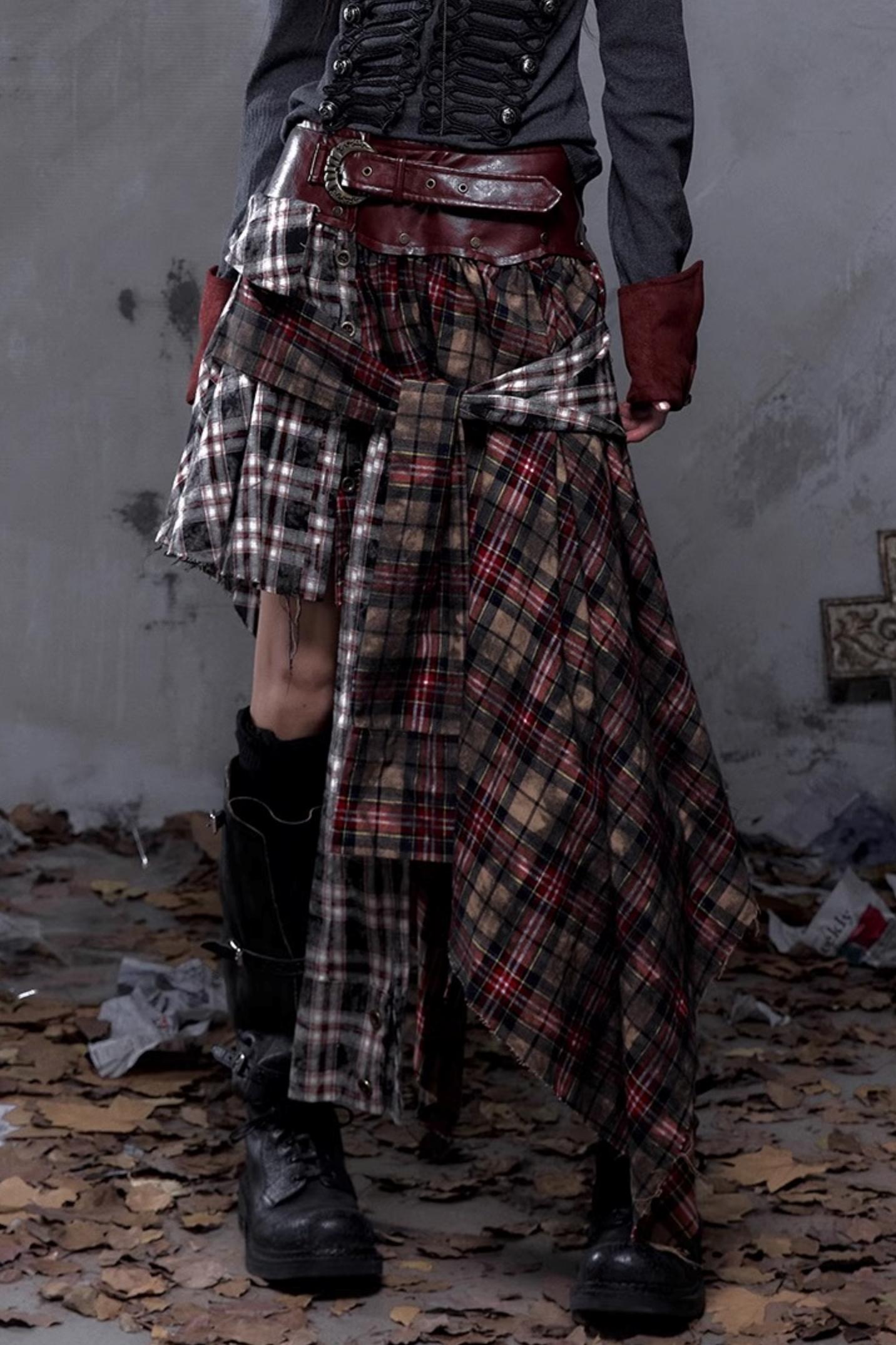 Vintage Punk Plaid Skirt