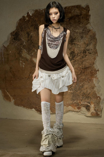 Asymmetrical Retro Sleeveless Vest