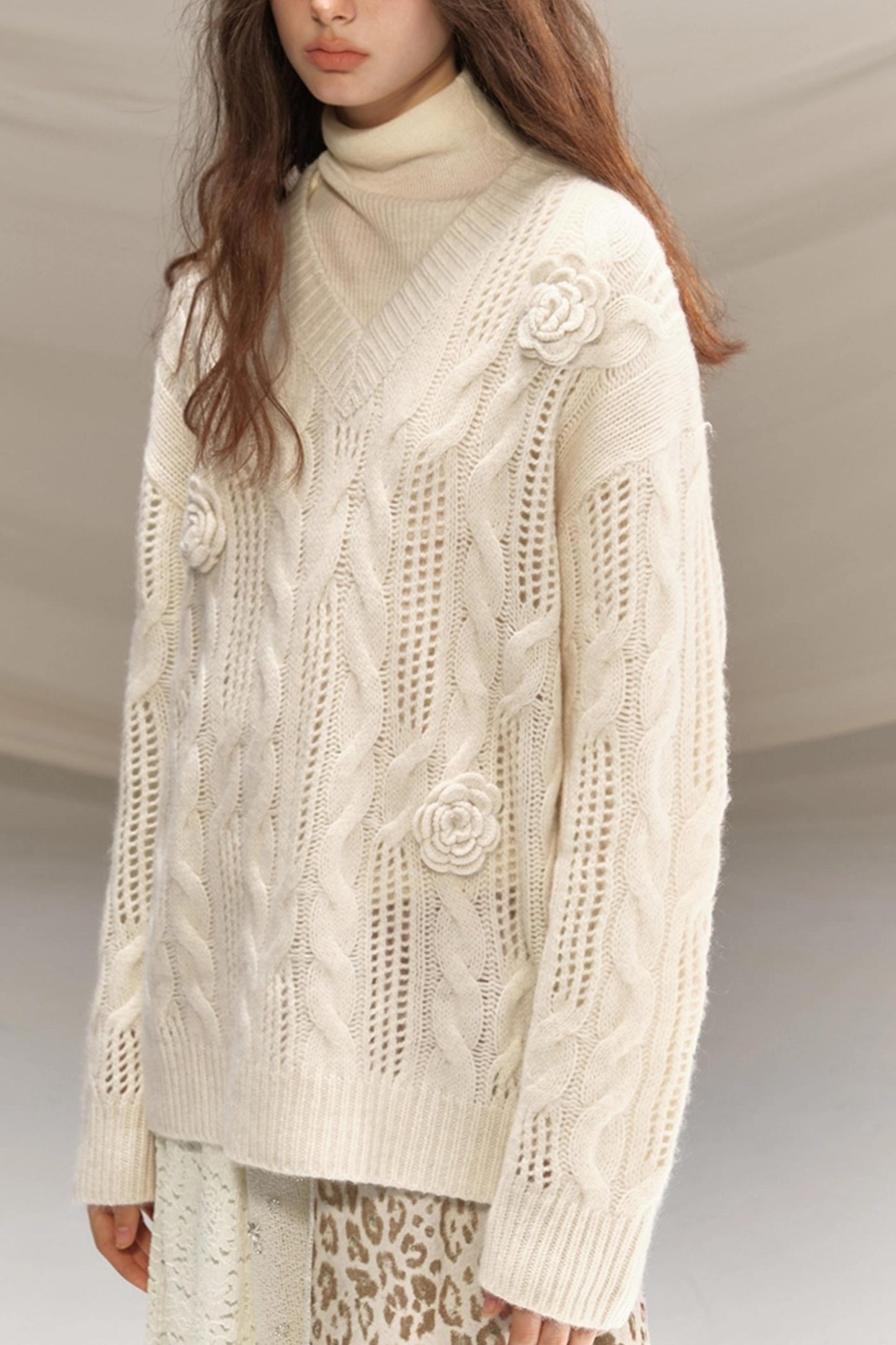 Raccoon Wool Crochet Sweater