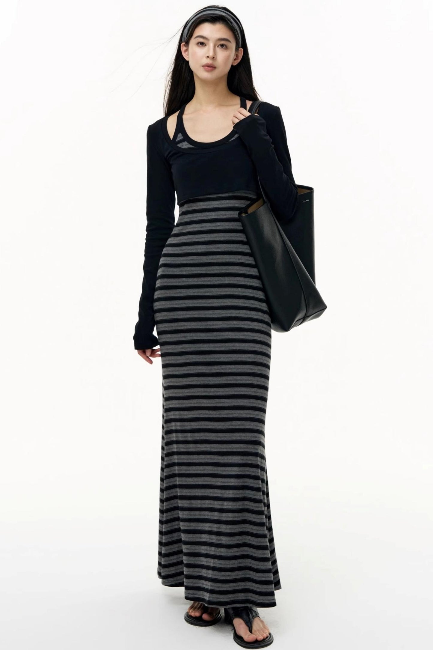 Tencel Striped Camisole Slim Dress