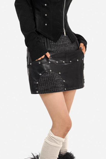 Cool Punk Leather Skirt