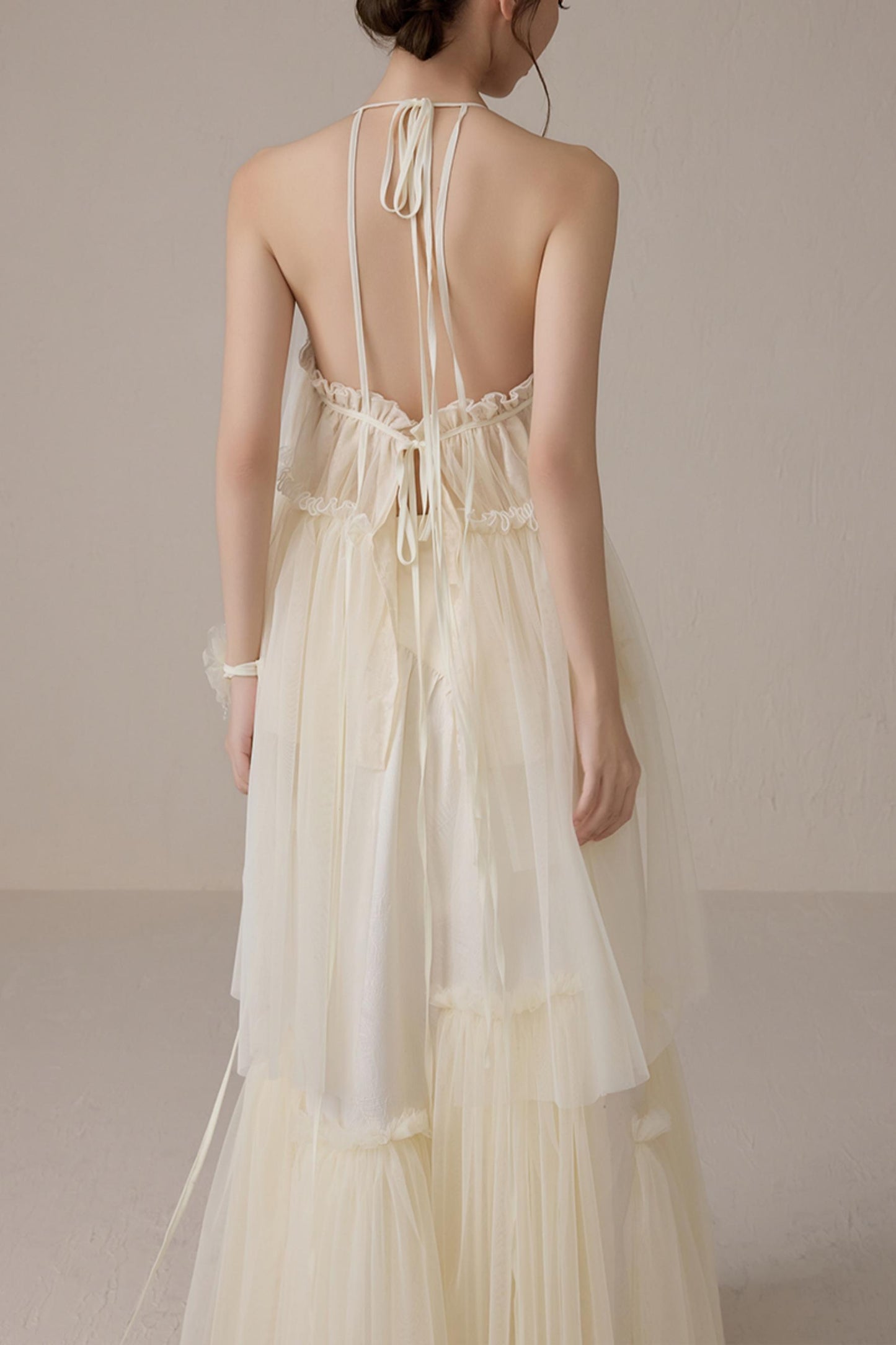 Floral Mesh Tie Neck Camisole