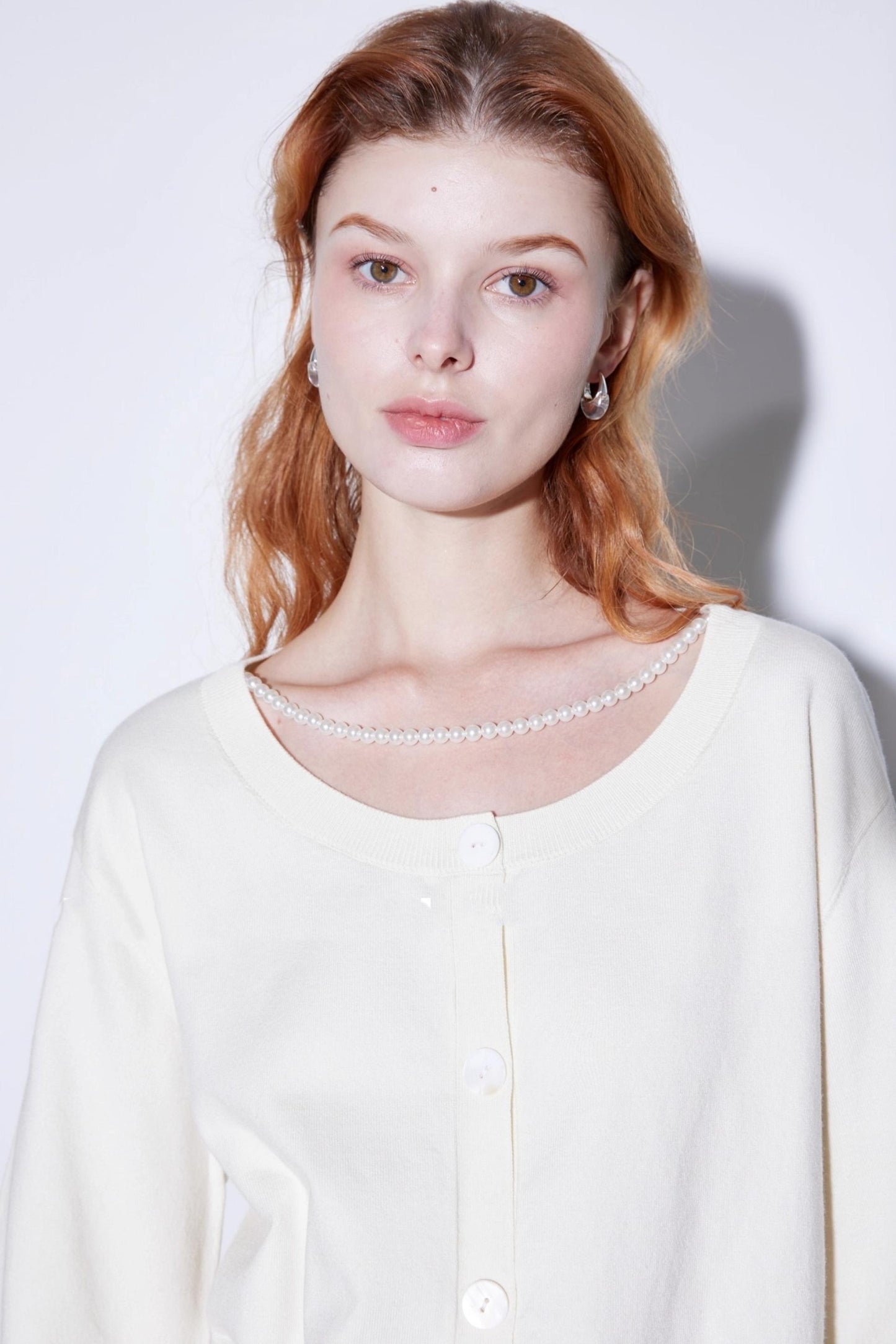 Custom Pearl Silk Cardigan