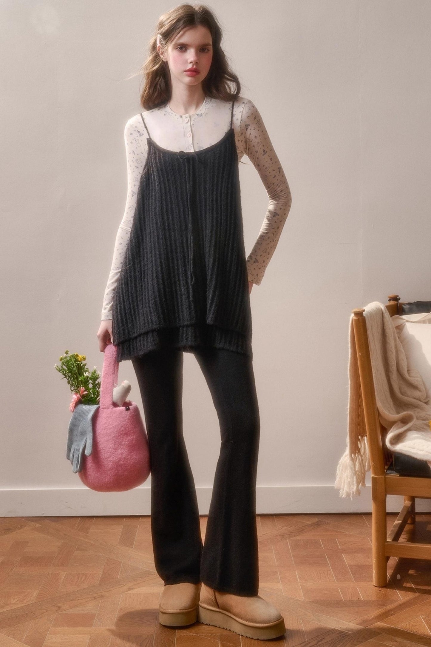 Soft Gemstone Wool Pants Set-Up