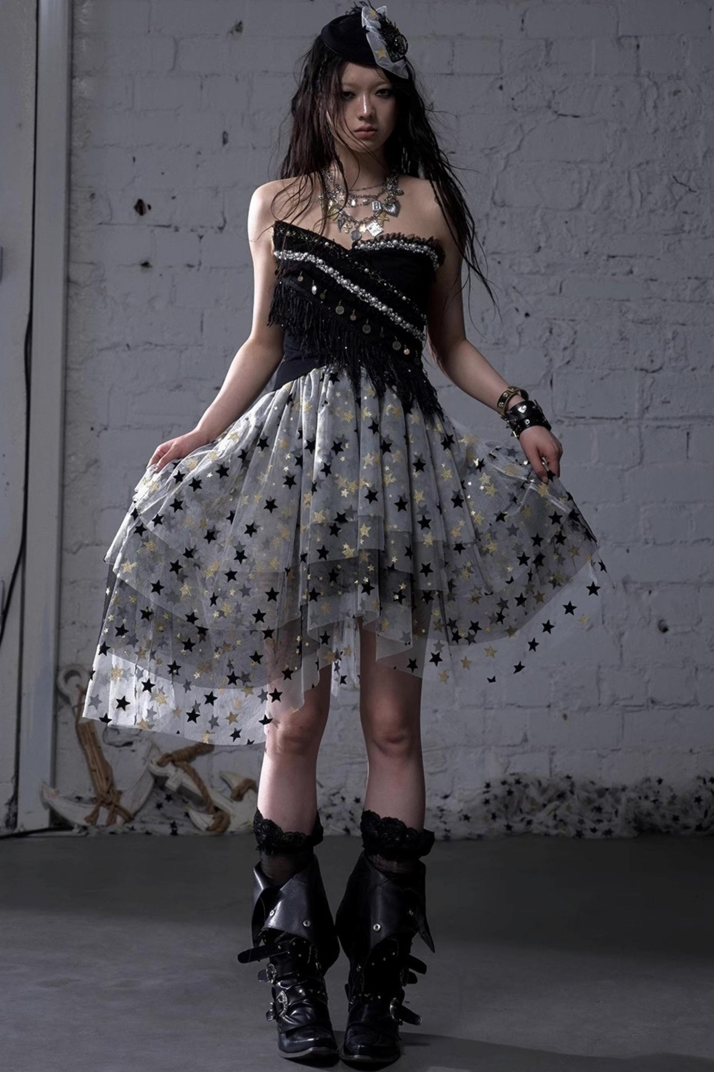 Dreamy Mesh Bustier Gown Dress