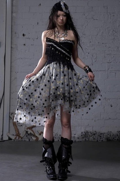 Dreamy Mesh Bustier Gown Dress