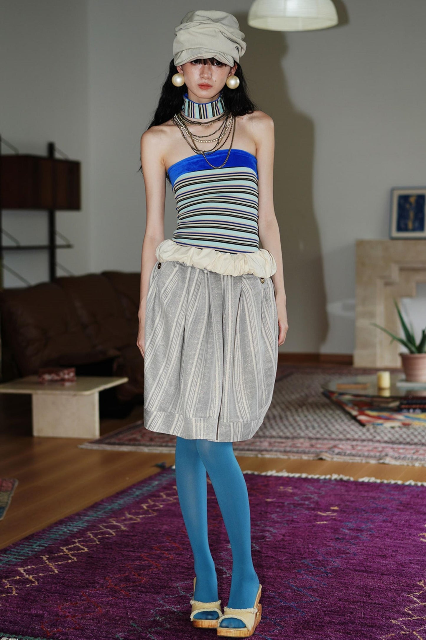 Vintage Striped Bandeau Set