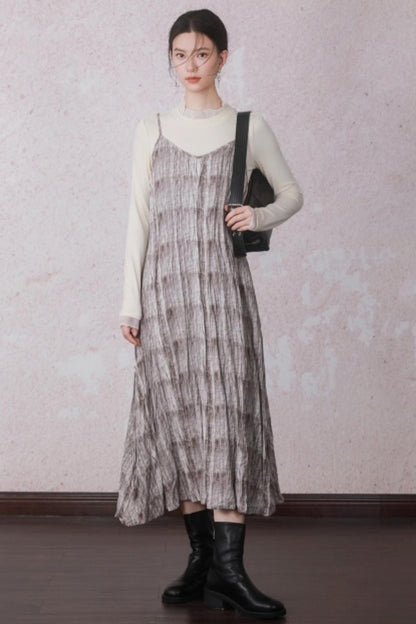 Chestnut Brown Patchwork Turtleneck Top