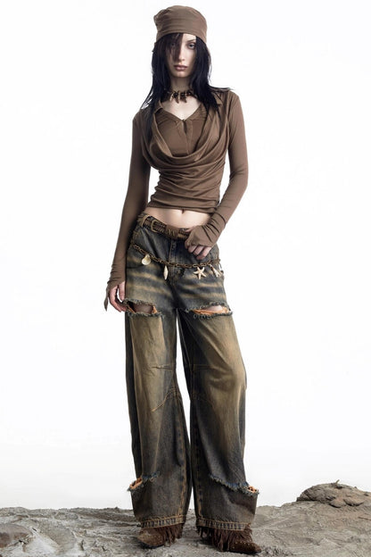 Lyocell Swing Collar T-Shirt