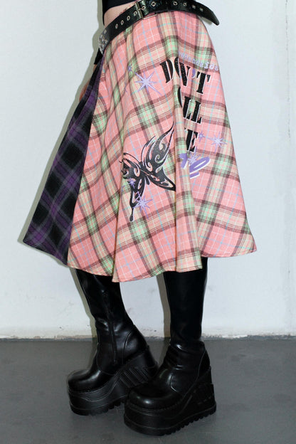 Punk Plaid Layered Skirt