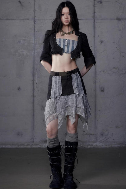 Vintage Punk Court Slim Print Long-Sleeved Shirts