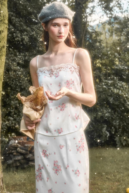 Comfortable Baby Powder Top & Skirt Set-Up