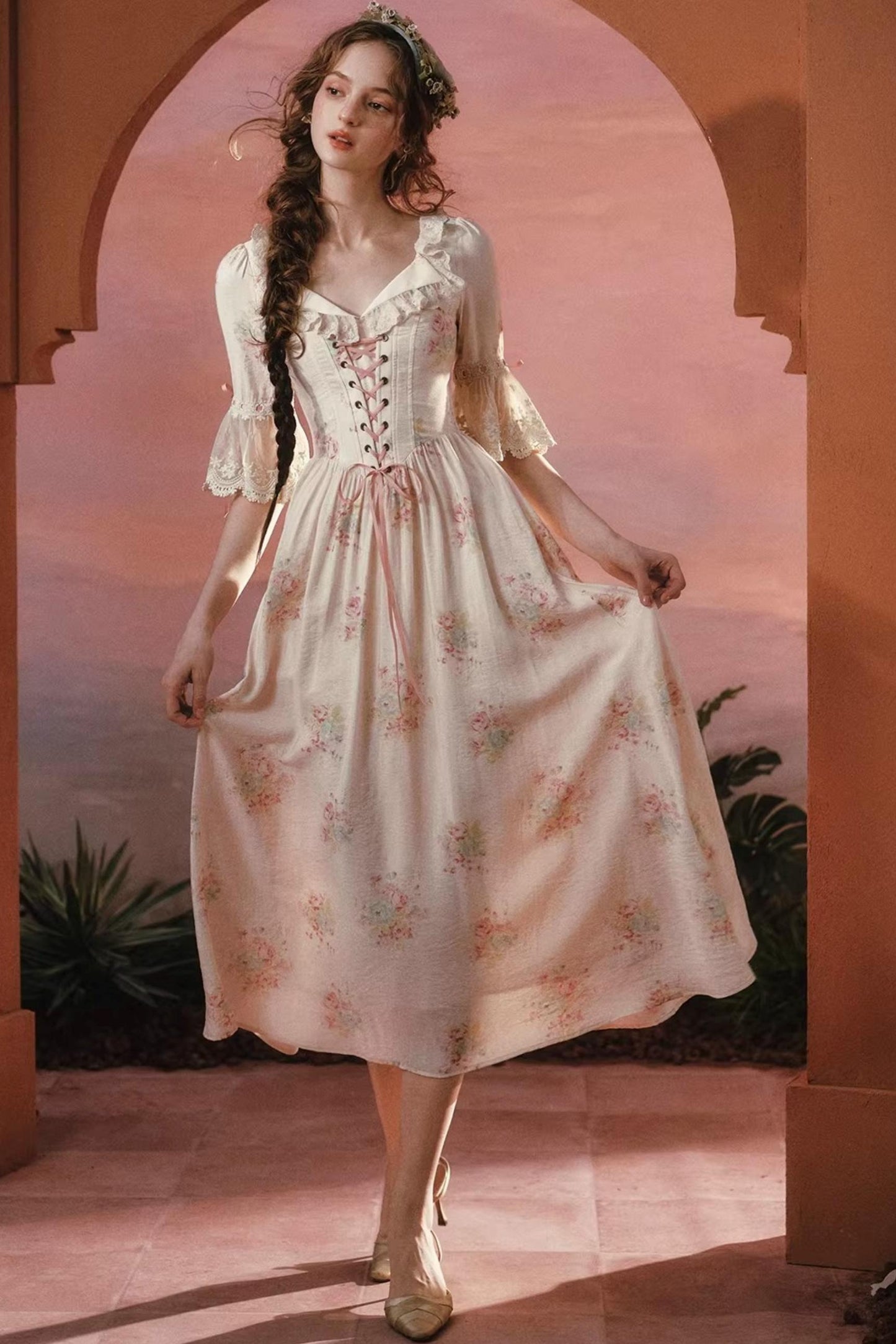 Pink Floral Dress