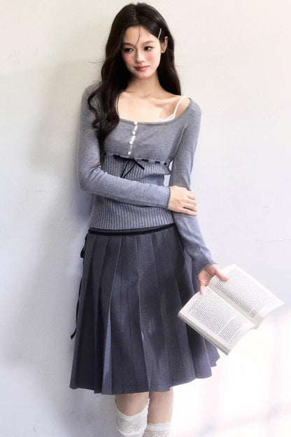 Morning Cherry Ribbon Knit Top