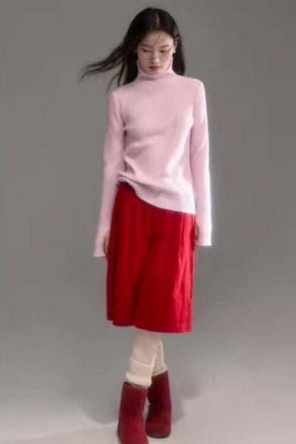 Soft Cloud Ribbed Turtleneck Sweater