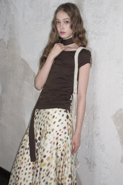 Artistic Polka Dot Asymmetrical Skirt