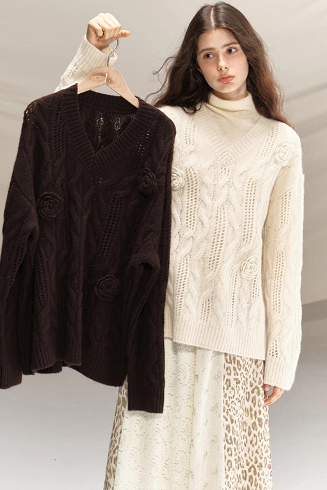 Raccoon Wool Crochet Sweater