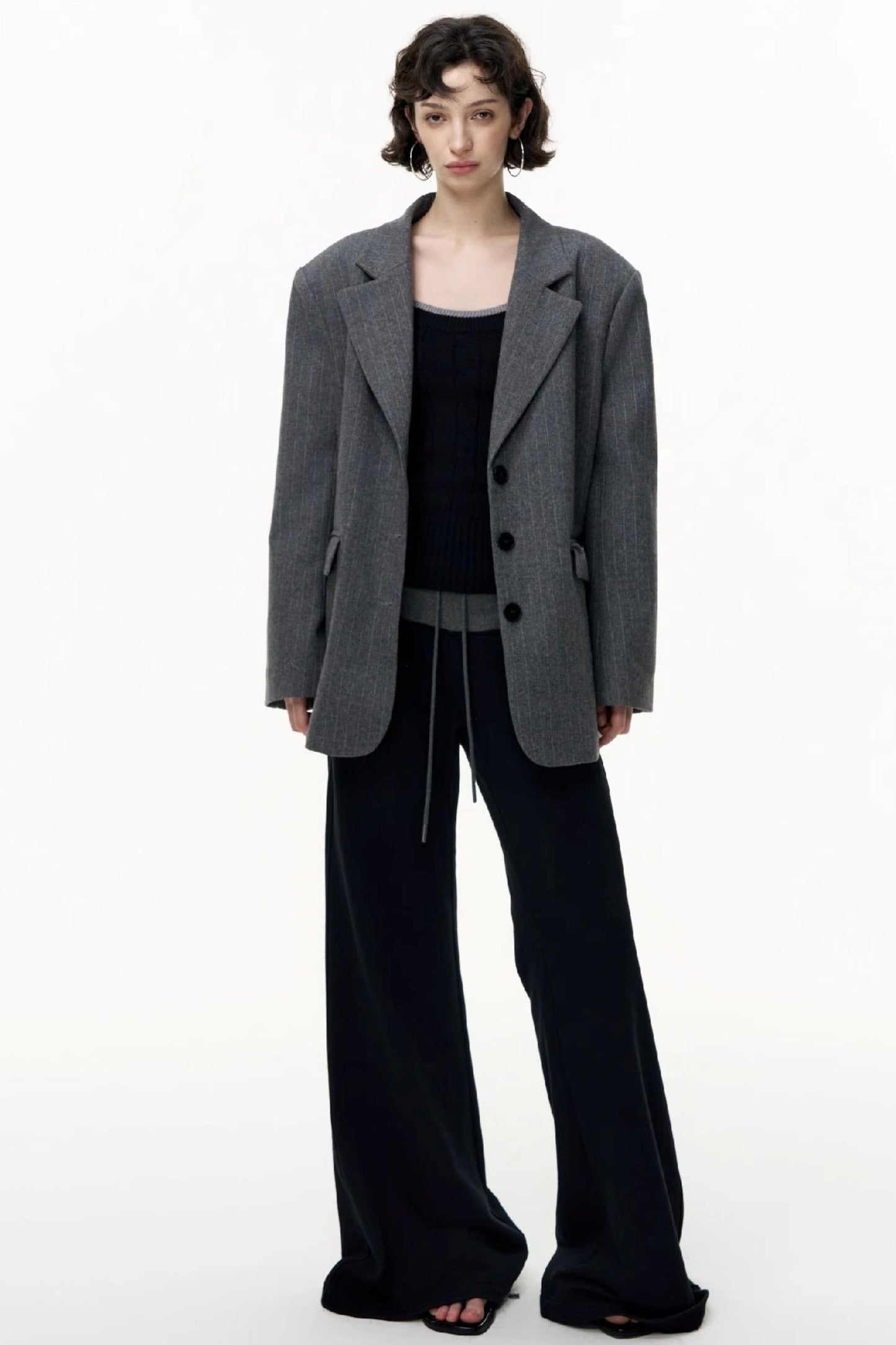 Flared Cotton Wide-Waisted Sweatpants