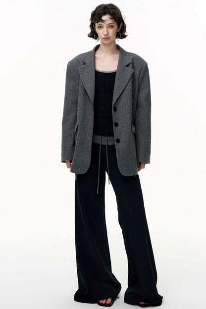 Flared Cotton Wide-Waisted Sweatpants