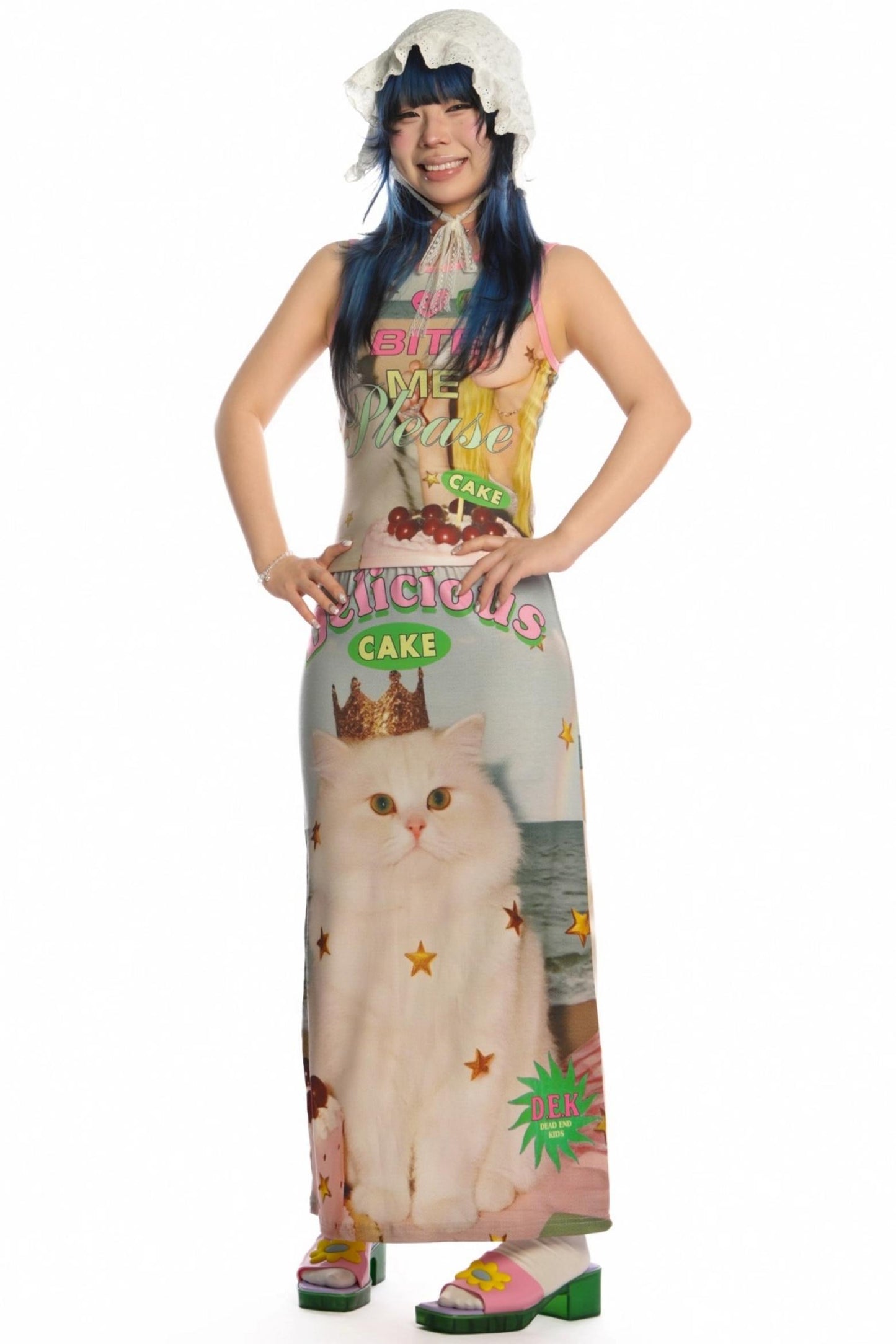 Reversible Print Stretch Casual Maxi Skirt