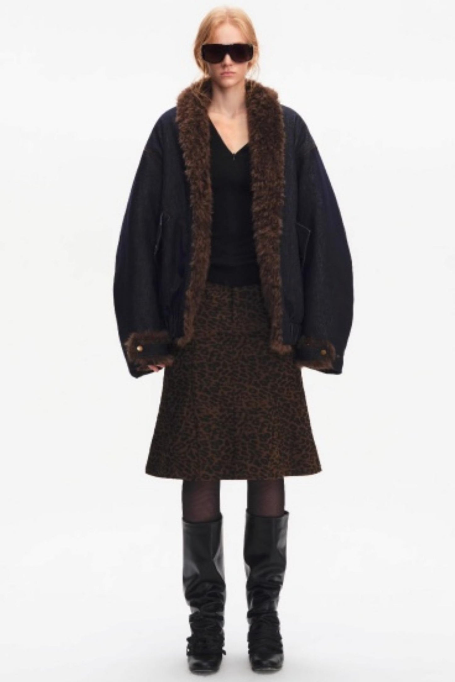 Leopard Print Fishtail Skirt