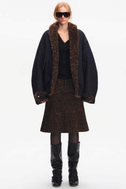 Leopard Print Fishtail Skirt
