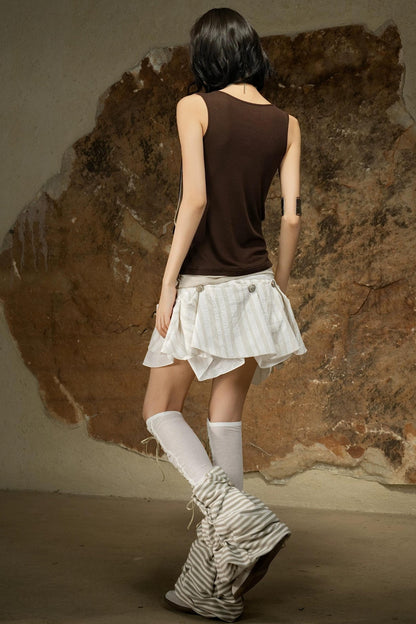 Asymmetrical Retro Sleeveless Vest