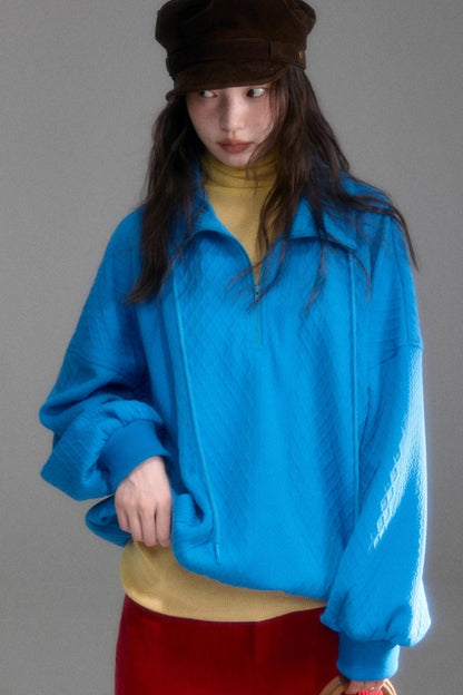 Moroccan Quilted Texture Sweatshirt Skirt Set-Up