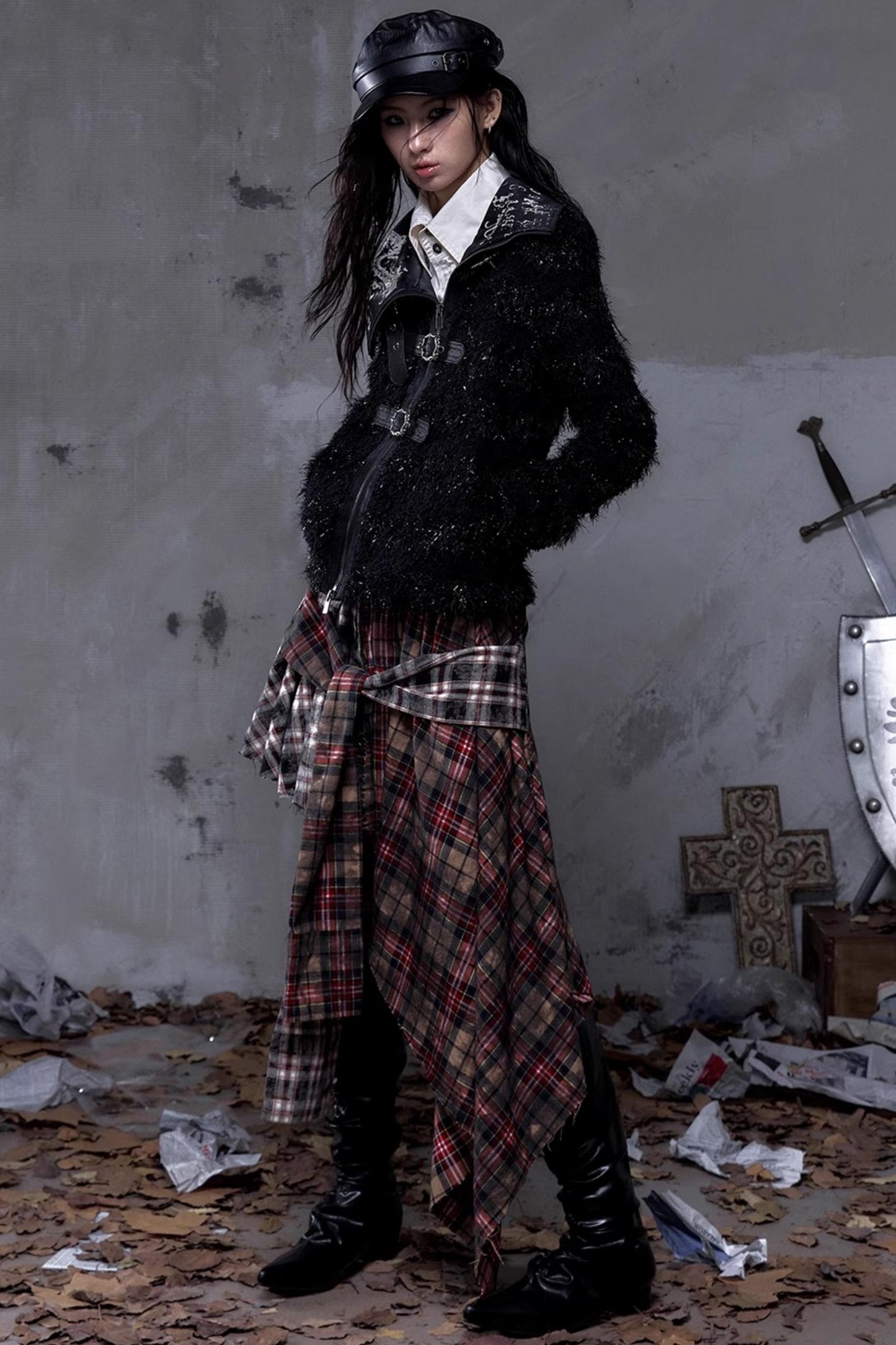 Vintage Punk Plaid Skirt