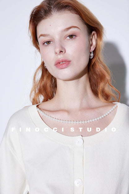 Custom Pearl Silk Cardigan