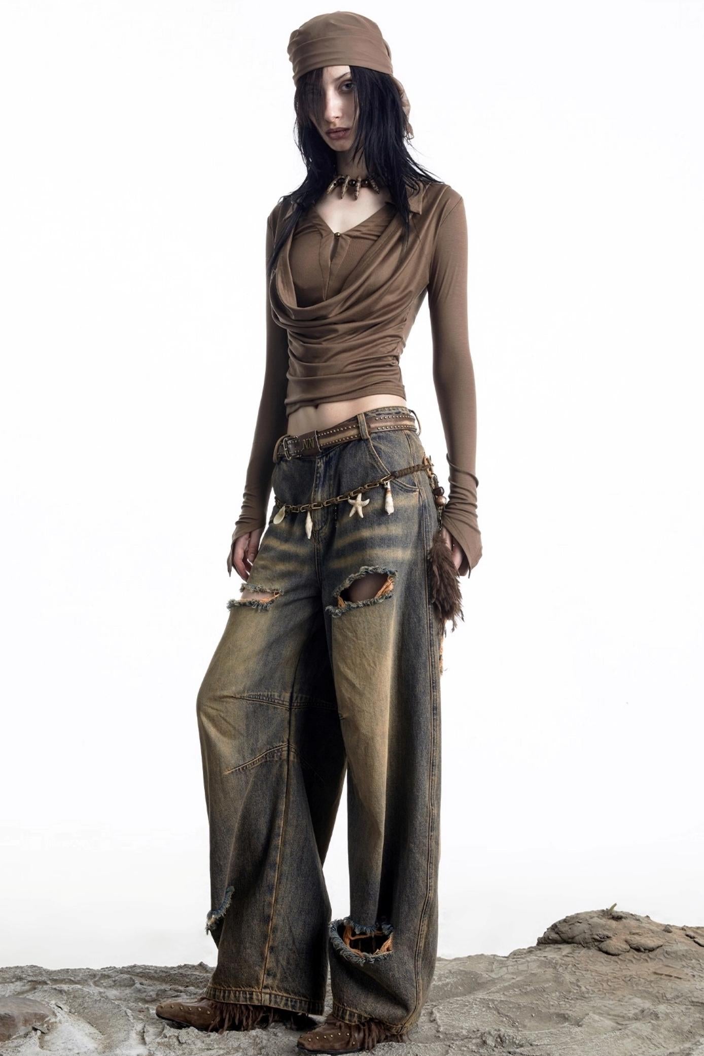 Lyocell Swing Collar T-Shirt