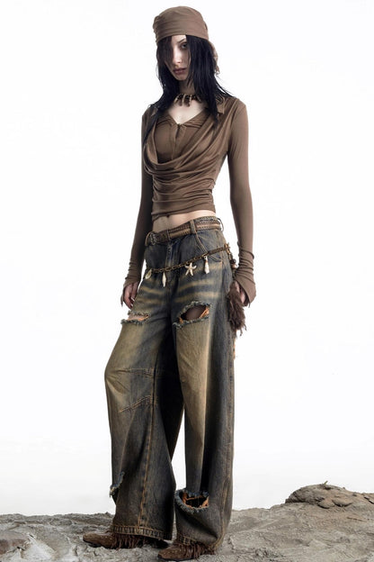 Lyocell Swing Collar T-Shirt