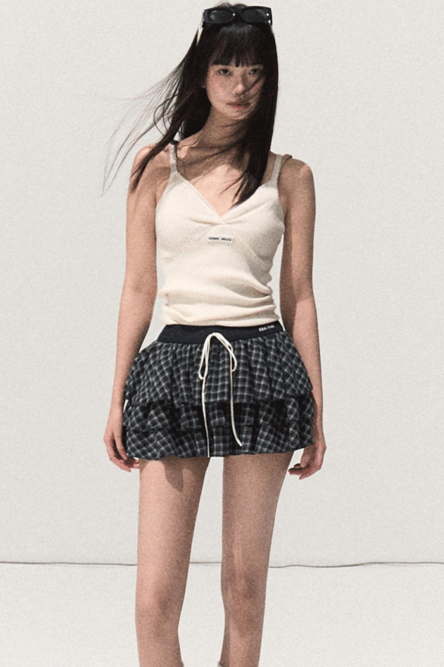 Shrine Plaid Woolen A-Line Skirt