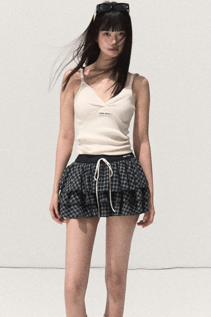 Shrine Plaid Woolen A-Line Skirt