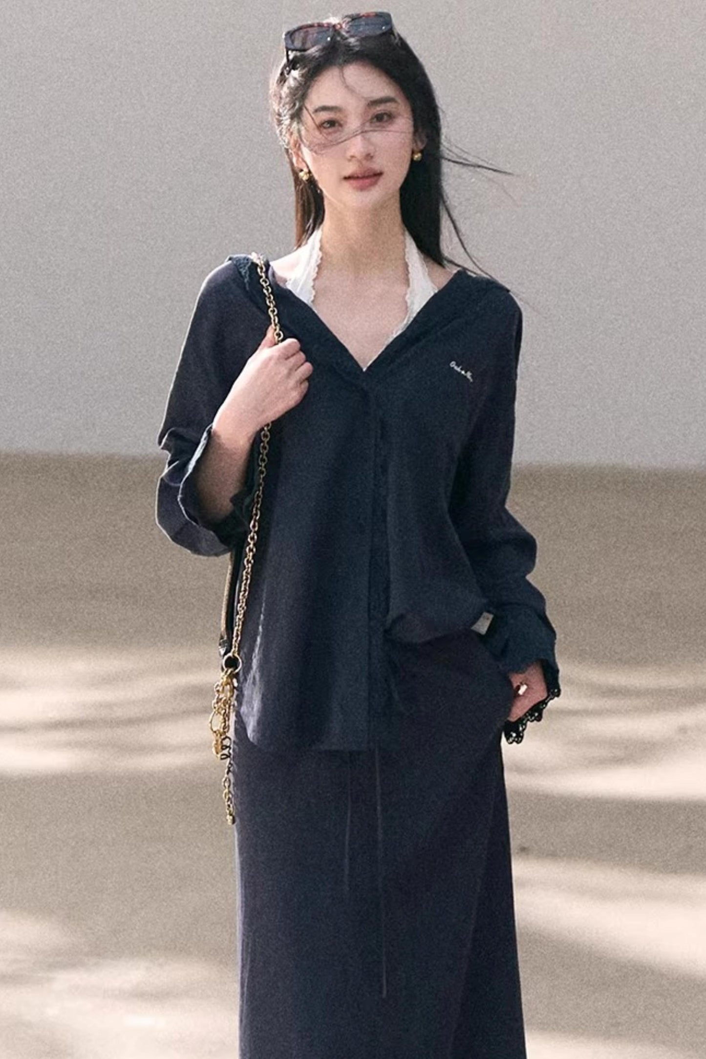 Lace-Trimmed Halter Neck Camisole