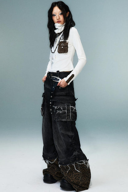 Punk High Neck Slim Knit Base Top