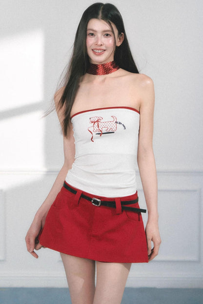 Original Puppy Print Fitted Top