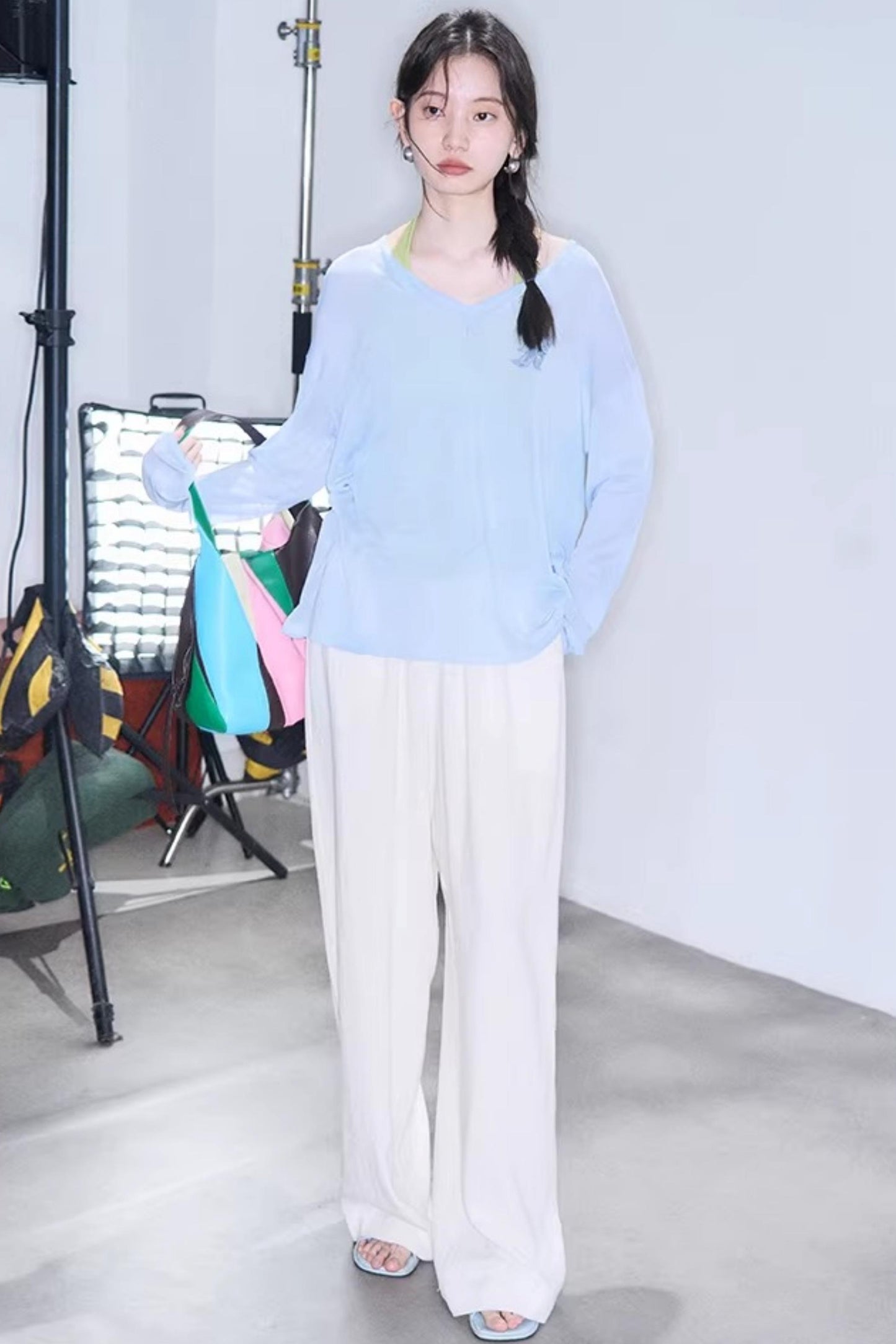 Linen Blend Wide-Leg Pants